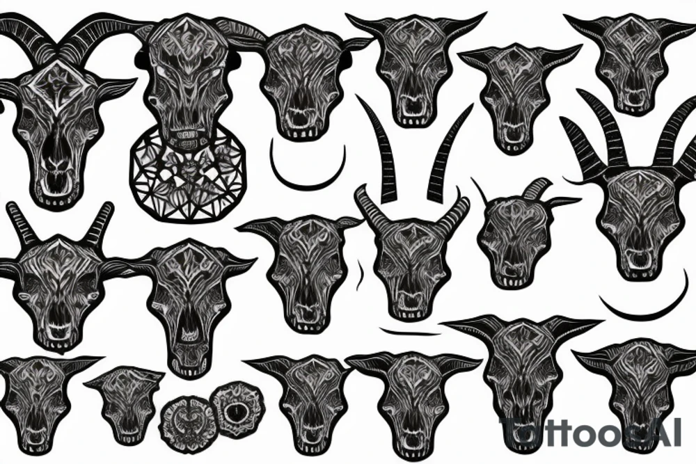goat skull in front of sacred geometry background tattoo idea goat skull in front of sacred geometry background tattoo idea