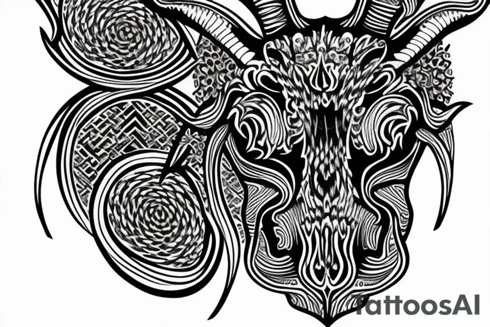 goat skull in front of sacred geometry background tattoo idea goat skull in front of sacred geometry background tattoo idea