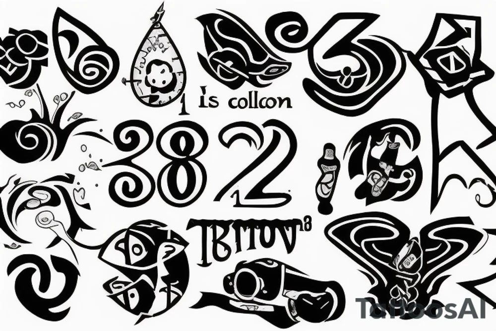It is a tattoo for my son, he was born on 11.10.2022 at 08:46h tattoo idea