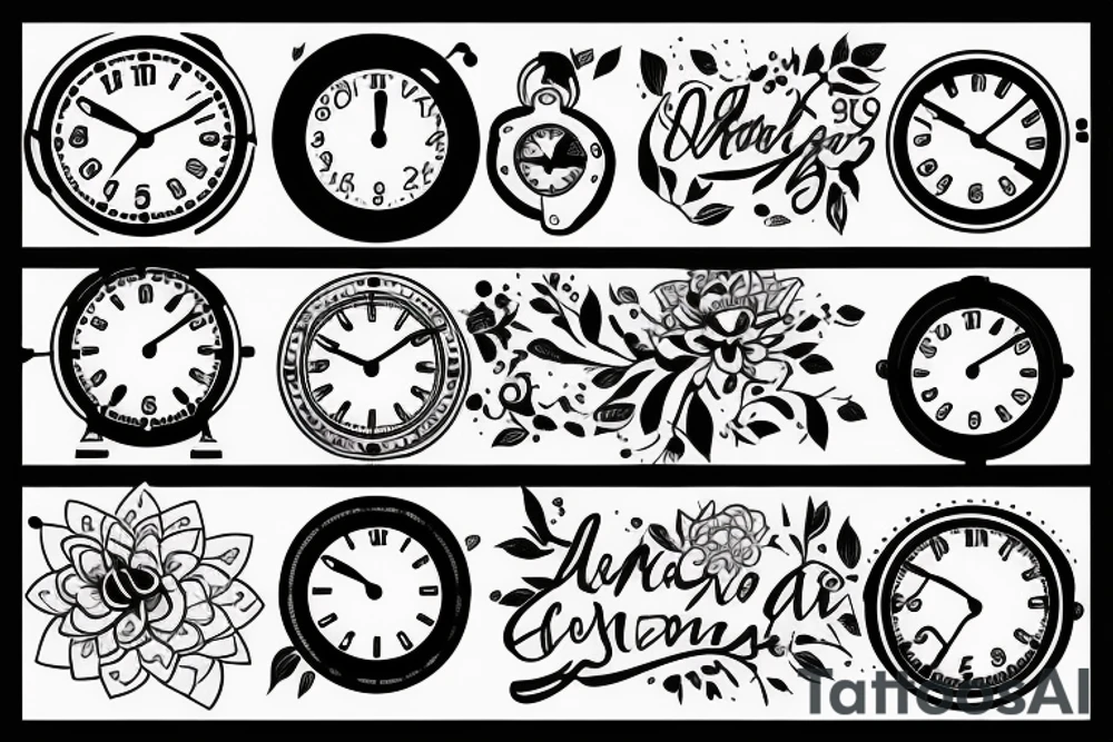 son, clock tattoo idea