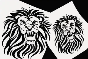 lion with a knife in his mouth tattoo idea