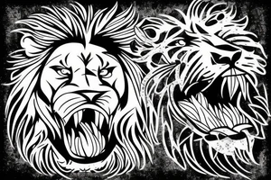lion with a knife in his mouth tattoo idea