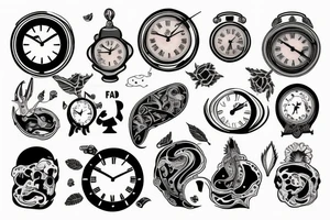father son, clock 08:46h tattoo idea