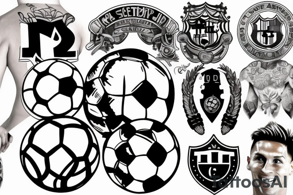soccer, messi, ronaldo tattoo idea