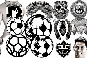 soccer, messi, ronaldo tattoo idea