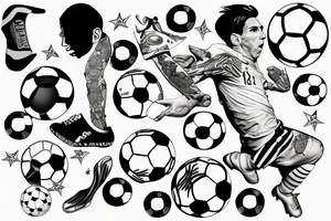 soccer, messi, ronaldo tattoo idea