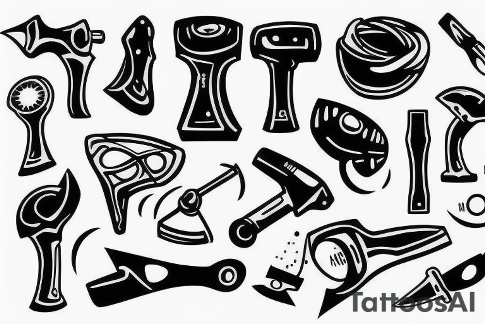 hammer tools on an arm tattoo idea