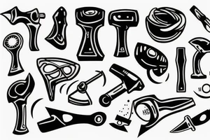 hammer tools on an arm tattoo idea