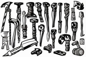 hammer tools on an arm tattoo idea