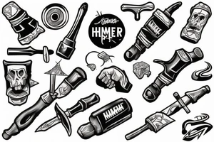 hammer tools on an arm tattoo idea