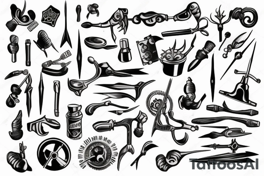 pincers tools on an arm tattoo idea