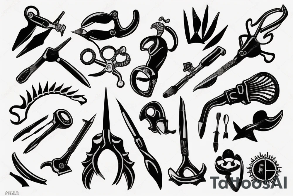 pincers tools on an arm tattoo idea