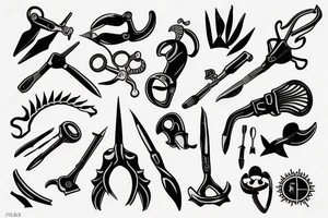 pincers tools on an arm tattoo idea