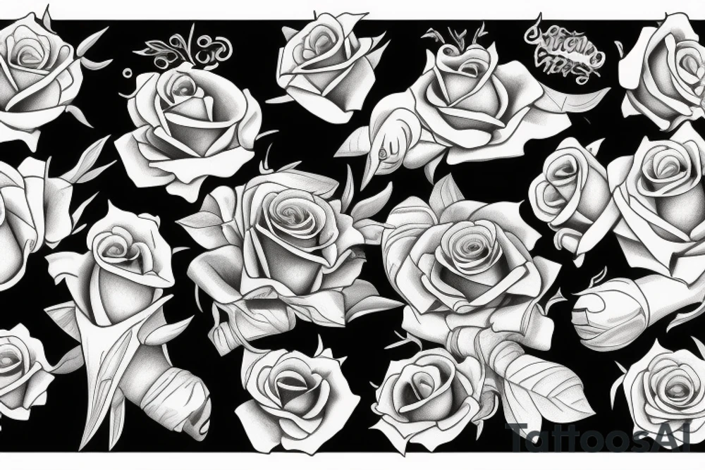 Saint Anthony and roses tattoo idea
