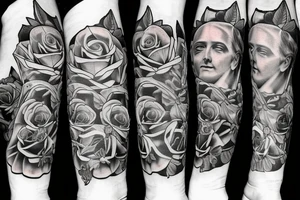 Saint Anthony and roses tattoo idea