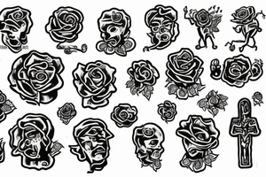 Saint Anthony and roses tattoo idea