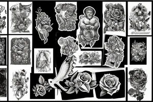 Saint Anthony with roses tattoo idea