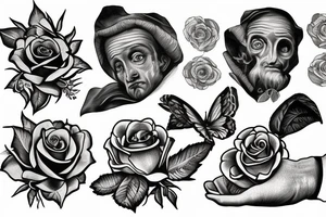 Saint Anthony with roses tattoo idea