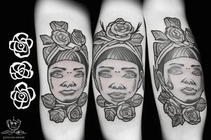 Saint Anthony with roses tattoo idea