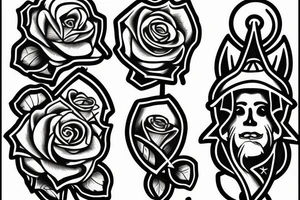 Saint Anthony with roses tattoo idea