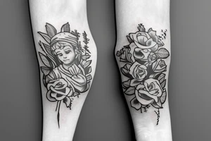 Saint Anthony with roses tattoo idea