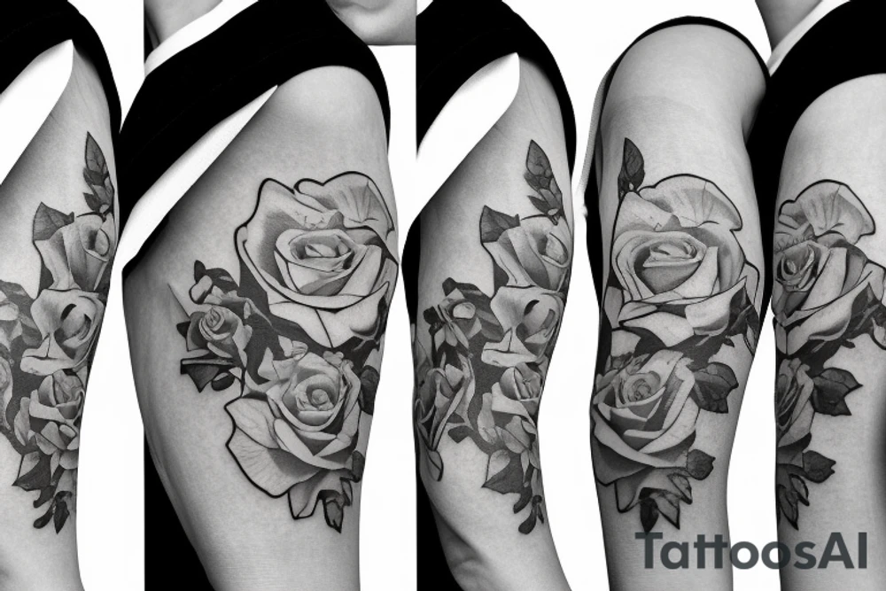 Saint Anthony with roses tattoo idea