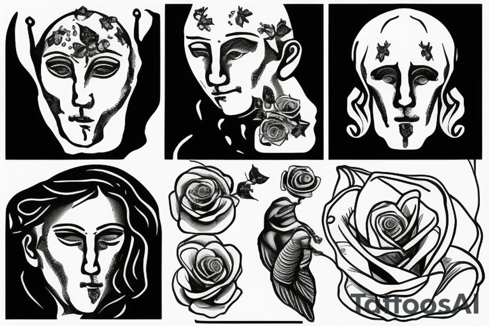 Saint Anthony with a single rose tattoo idea