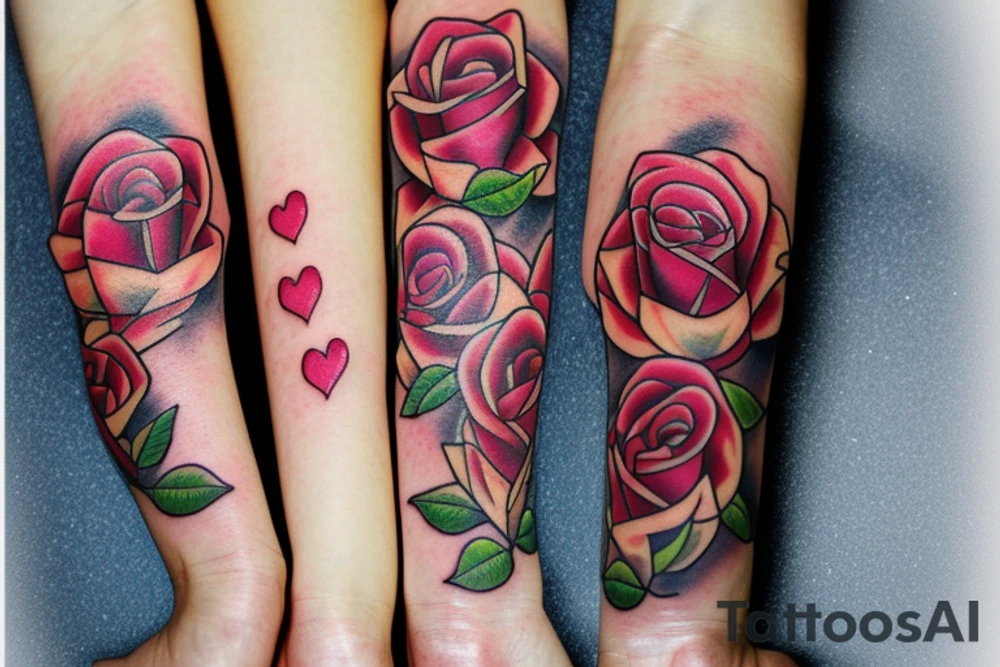 Small 
Roses guidance and hope tattoo idea