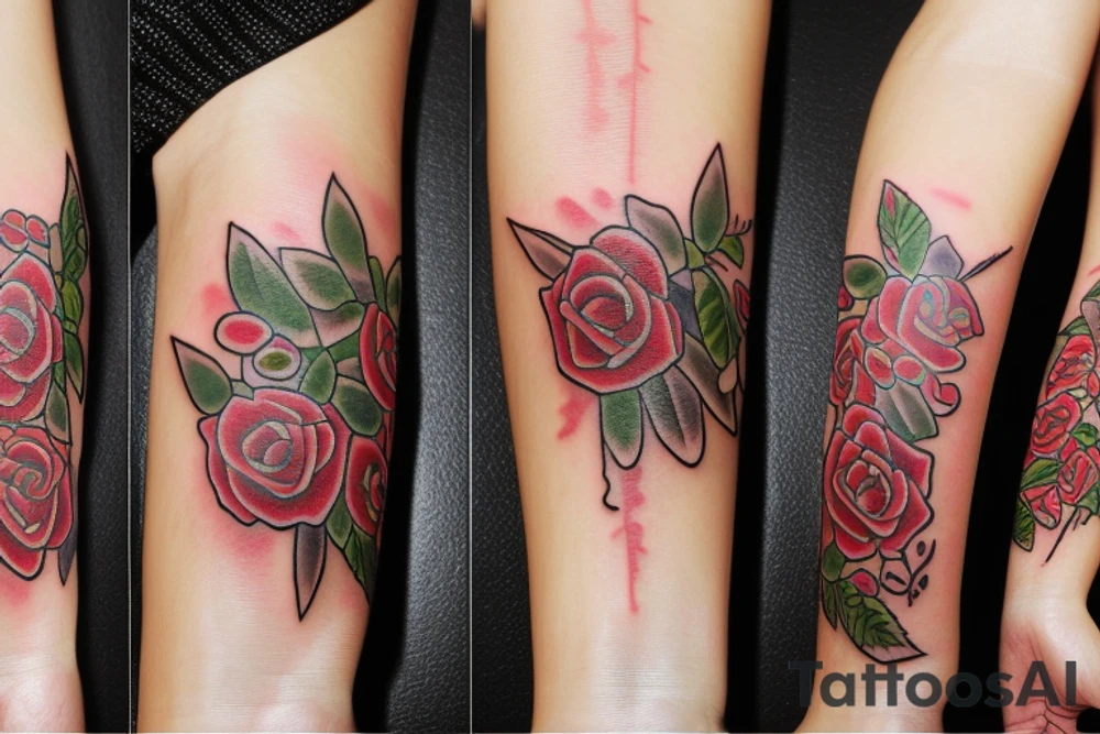 Small 
Roses guidance and hope tattoo idea