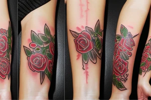 Small 
Roses guidance and hope tattoo idea