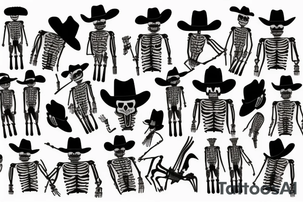 Cowboy skeleton tattoo idea