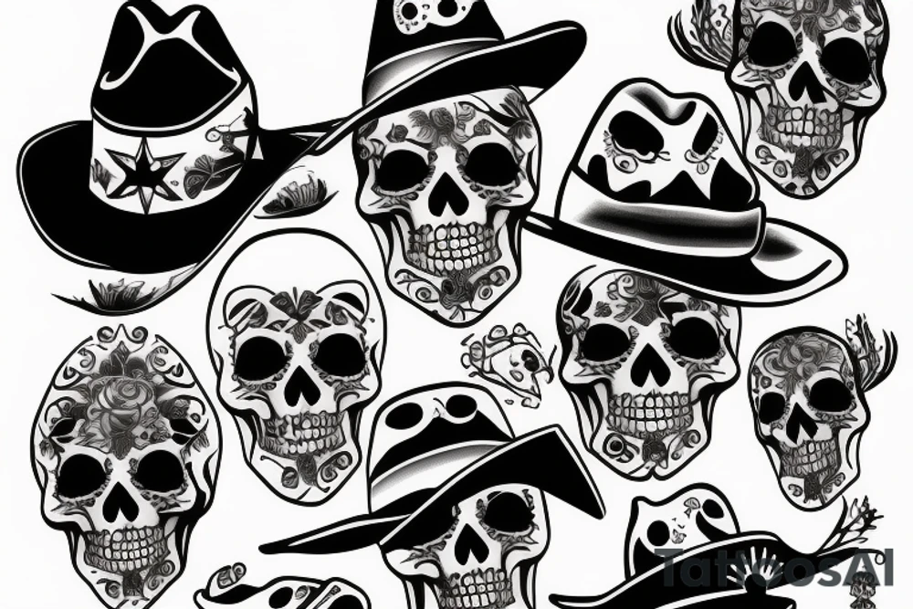 Cowboy skeleton tattoo idea