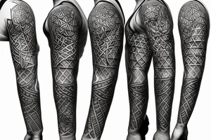 Geometric style flower/tree of life sleeve tattoo idea