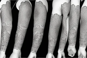 Geometric style flower/tree of life sleeve tattoo idea