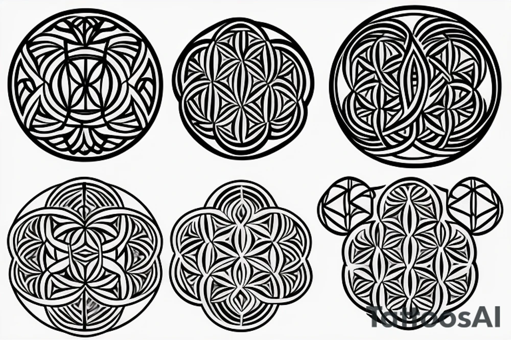 Geometric style flower/tree of life tattoo idea