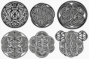 Geometric style flower/tree of life tattoo idea