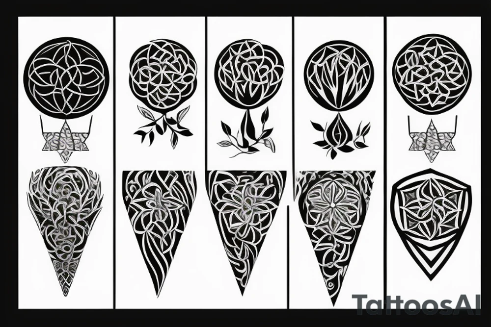 Geometric style flower/tree of life tattoo idea
