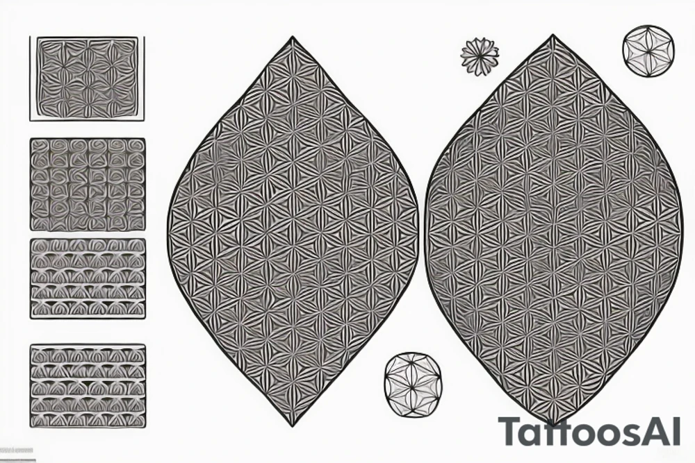 Geometric style flower of life tattoo idea