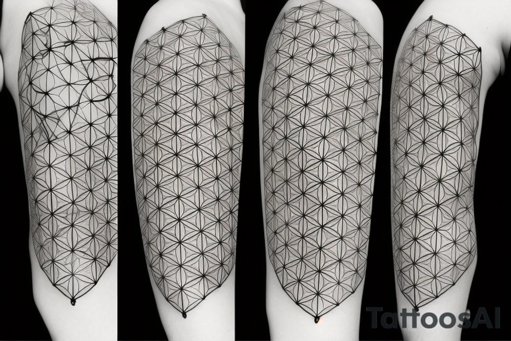 Geometric style flower of life tattoo idea