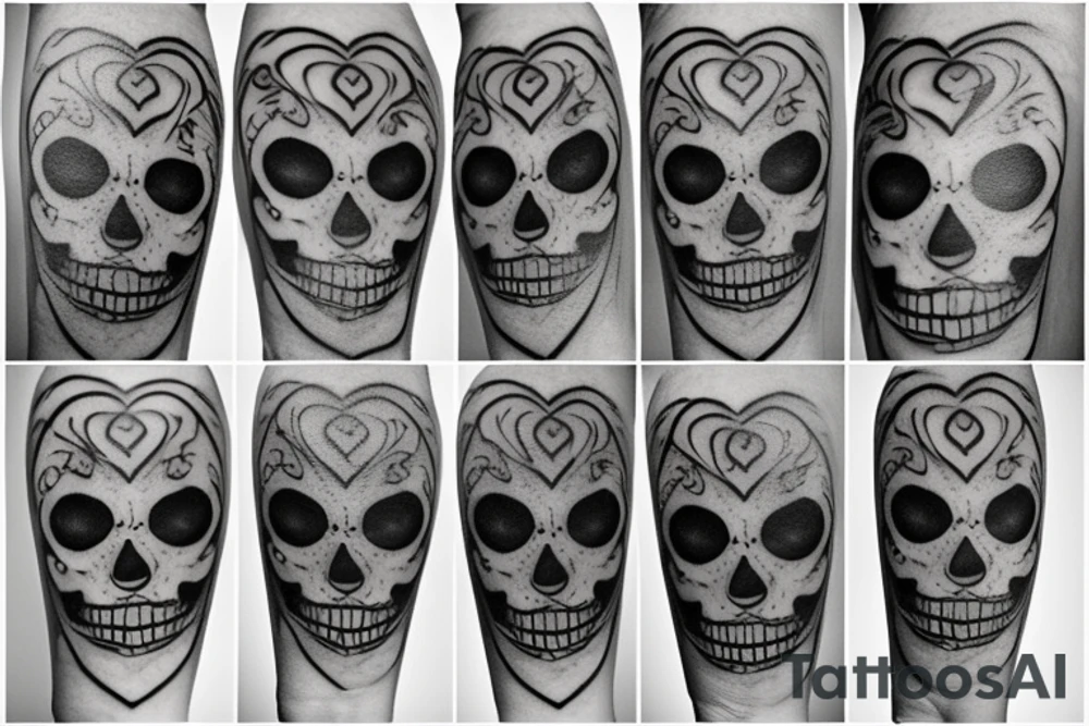 Heart skull tattoo idea