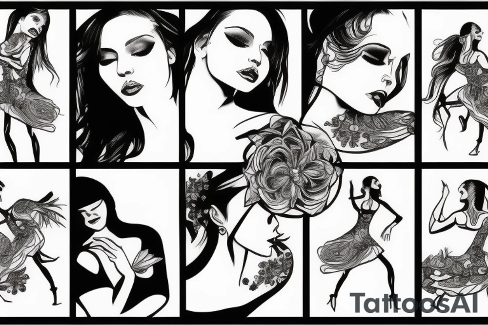 Dancing woman tattoo idea