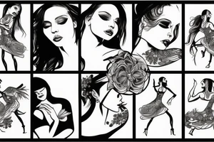 Dancing woman tattoo idea