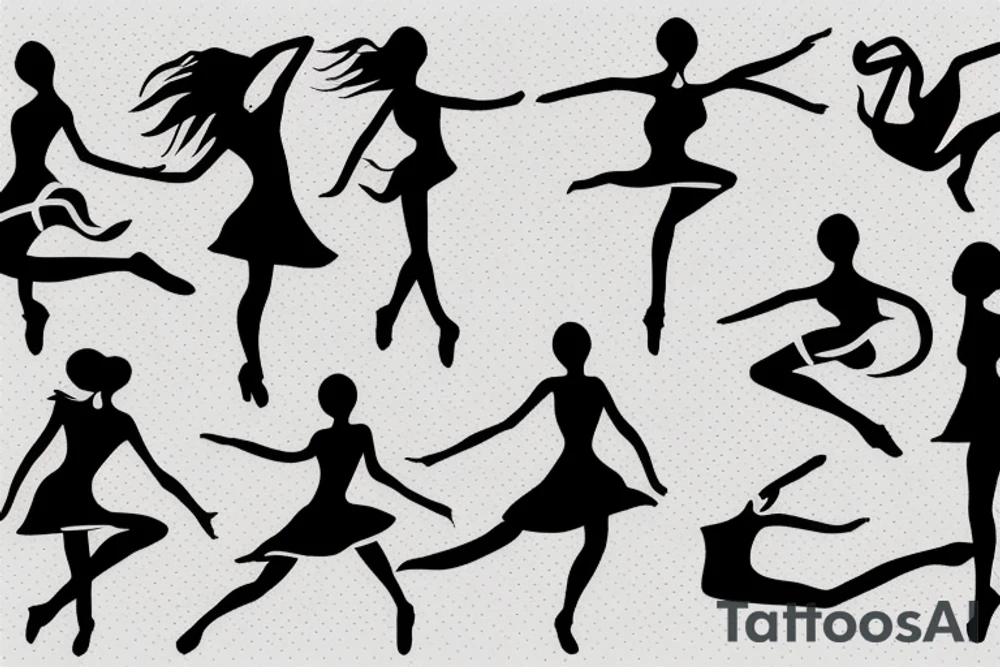 Dancing woman tattoo idea
