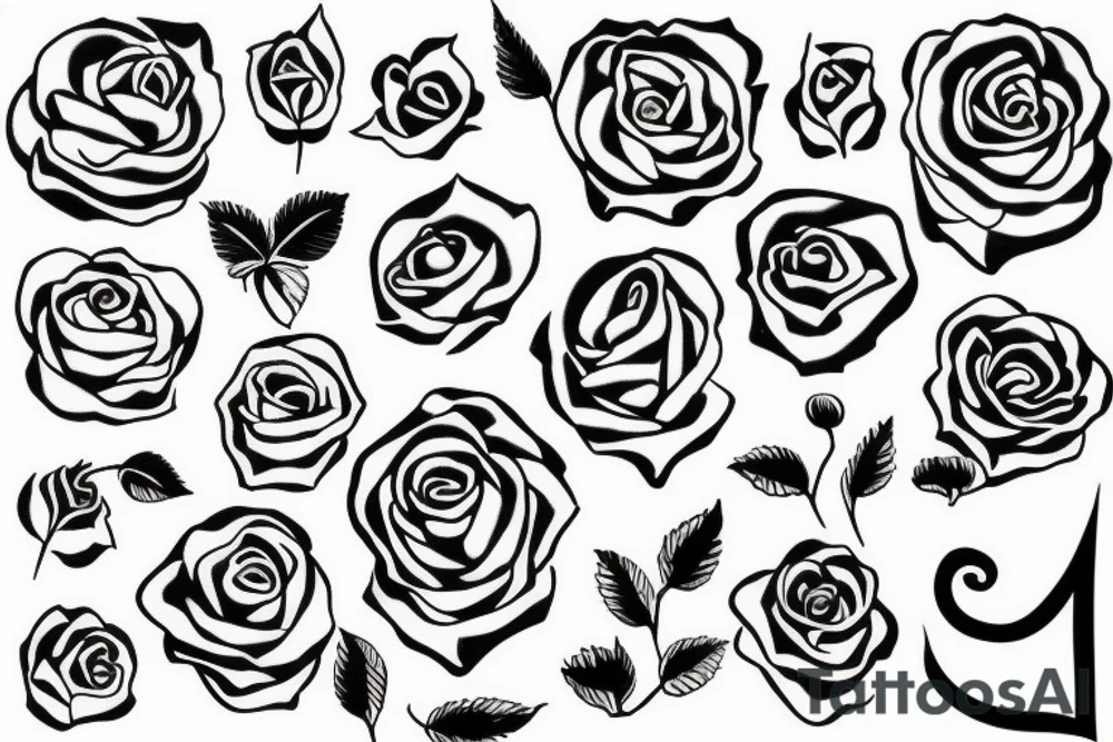 Rose in a flame tattoo idea