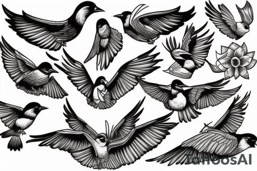 Birds flying tattoo idea