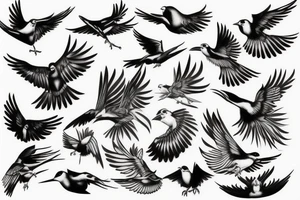 Birds flying tattoo idea