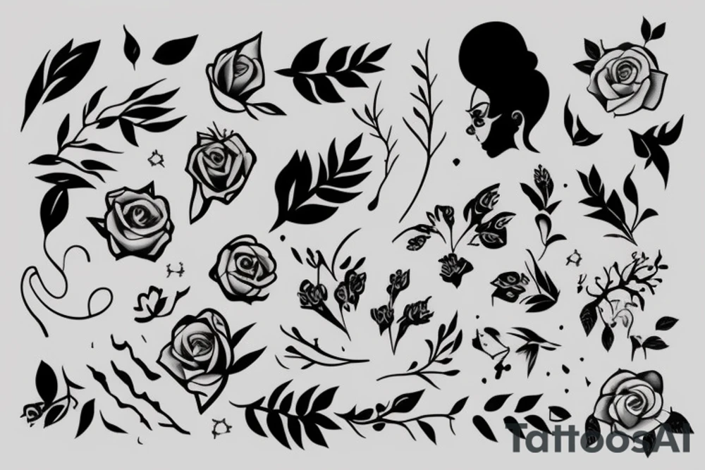 Woman outline tattoo idea