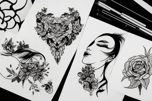 Woman outline tattoo idea