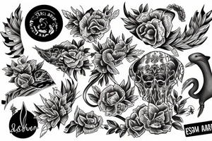 Arm sleve of and Australian river oasis tattoo idea