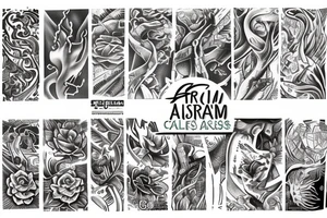 Arm sleve of and Australian river oasis tattoo idea